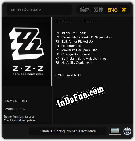 Zenless Zone Zero: Cheats, Trainer +8 [FLiNG]