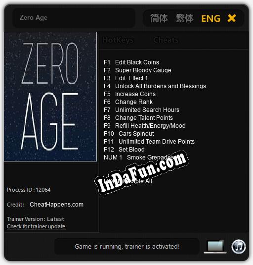 Zero Age: Cheats, Trainer +13 [CheatHappens.com]