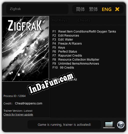 Trainer for Zigfrak [v1.0.3]