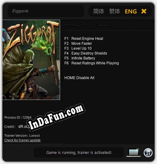 Trainer for Ziggurat [v1.0.6]