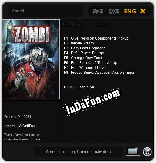 Zombi: Cheats, Trainer +8 [MrAntiFan]