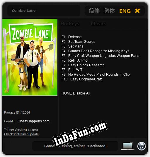 Zombie Lane: Cheats, Trainer +10 [CheatHappens.com]