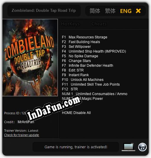 Zombieland: Double Tap Road Trip: Trainer +14 [v1.9]