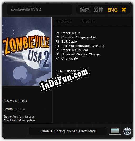 Trainer for Zombieville USA 2 [v1.0.5]