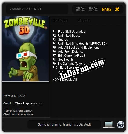 Zombieville USA 3D TRAINER AND CHEATS (V1.0.24) » Free Download