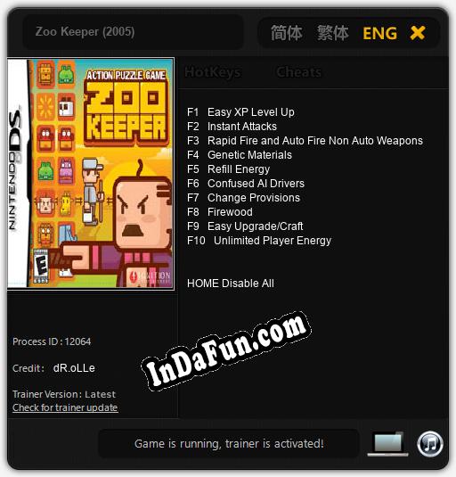 Zoo Keeper (2005): TRAINER AND CHEATS (V1.0.1)