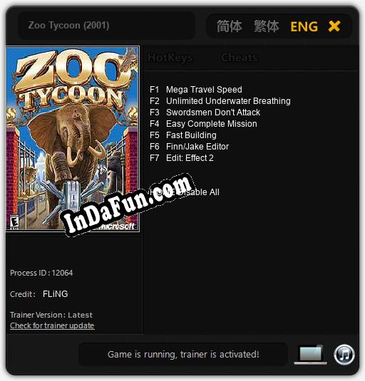 Trainer for Zoo Tycoon (2001) [v1.0.2]
