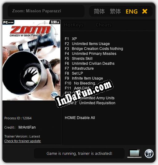 Zoom: Mission Paparazzi: Trainer +14 [v1.4]